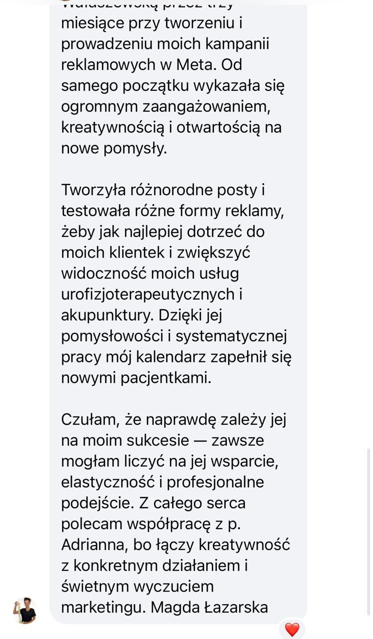 Opinia Magdy Łazarskiej o współpracy z Adrianną
